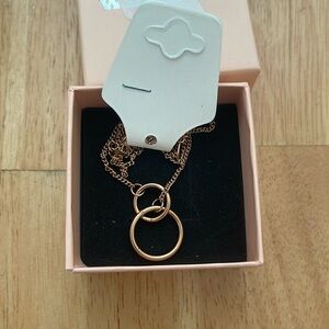 Rose gold double circle necklace